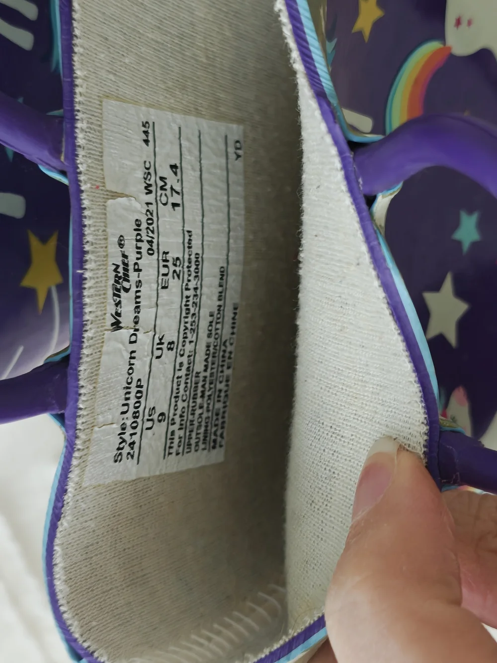 Kids Purple Unicorn Rain Boots Girls